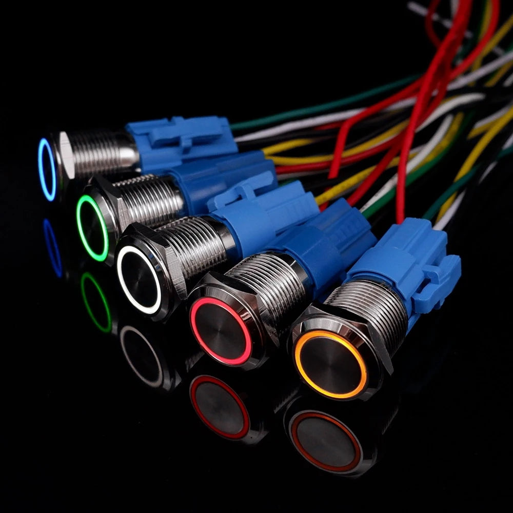 Metal Push Button Switch 12V (5PCS)