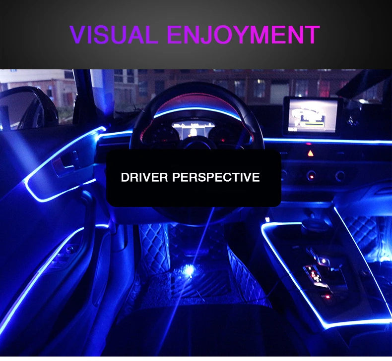 6in1 RGB Fiber Optic Car Ambient Light 8M
