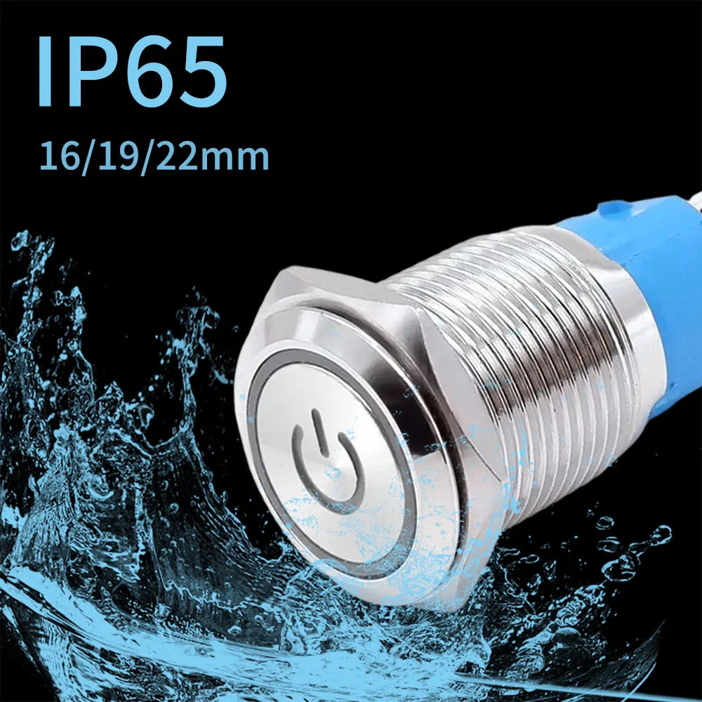Metal Push Button Switch 12V (5PCS)