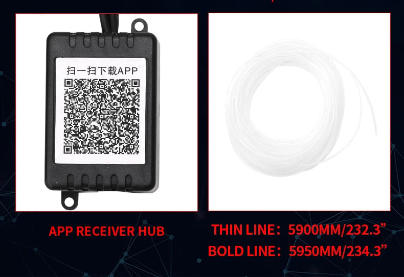 6in1 RGB Fiber Optic Car Ambient Light 8M