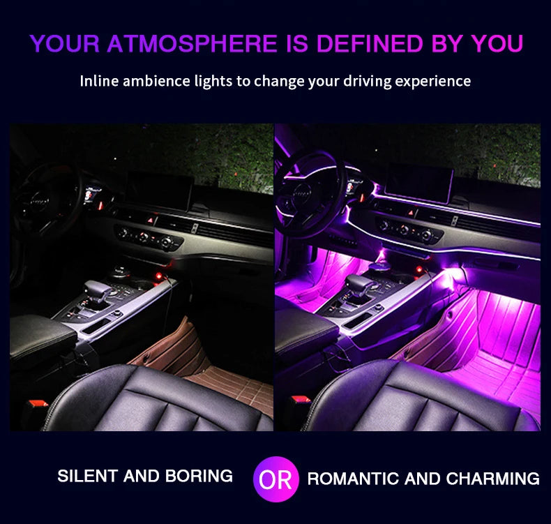 6in1 RGB Fiber Optic Car Ambient Light 8M
