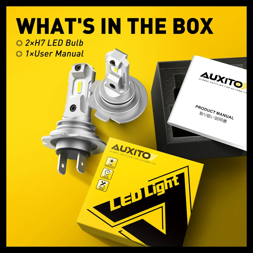 AUXITO H7 LED Headlight 6500K Fanless