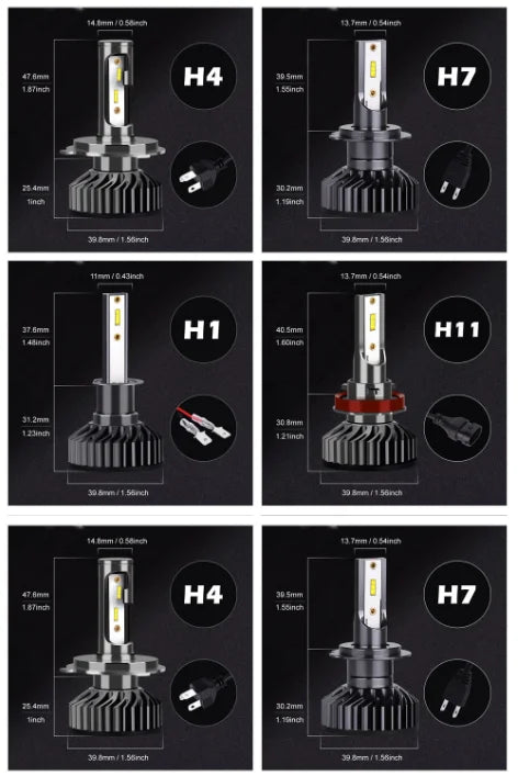 LED Headlight 20000LM 6500K