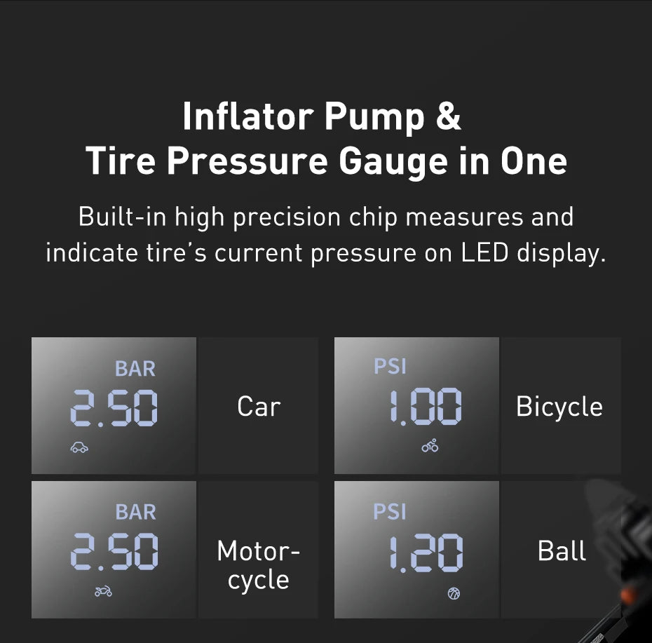 Smart 12V Tire Inflator Pump