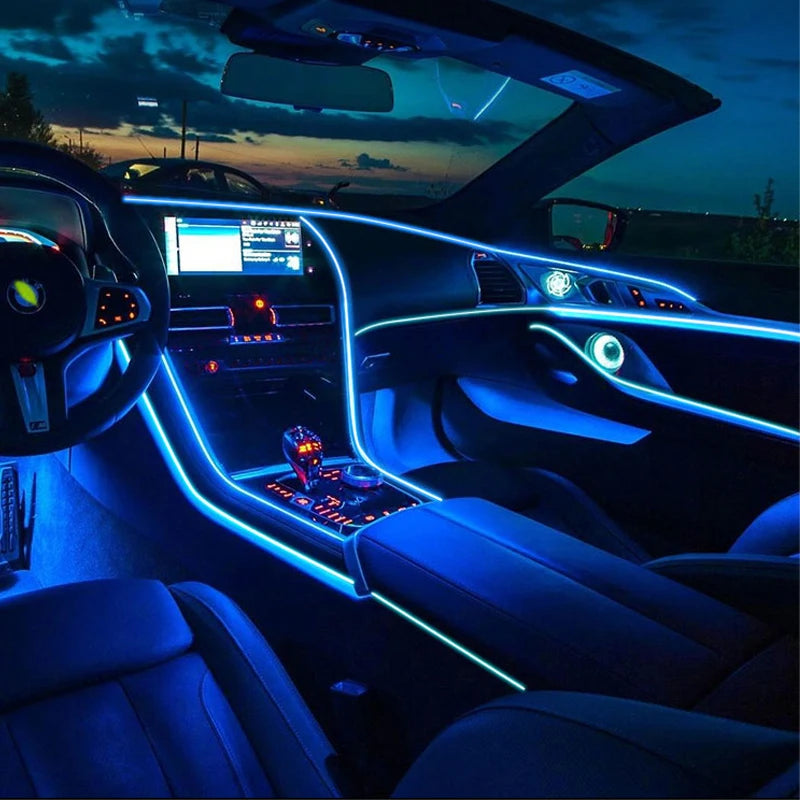 6in1 RGB Fiber Optic Car Ambient Light 8M