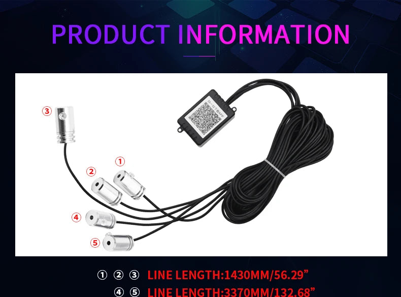 6in1 RGB Fiber Optic Car Ambient Light 8M