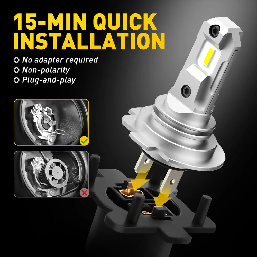 AUXITO H7 LED Headlight 6500K Fanless