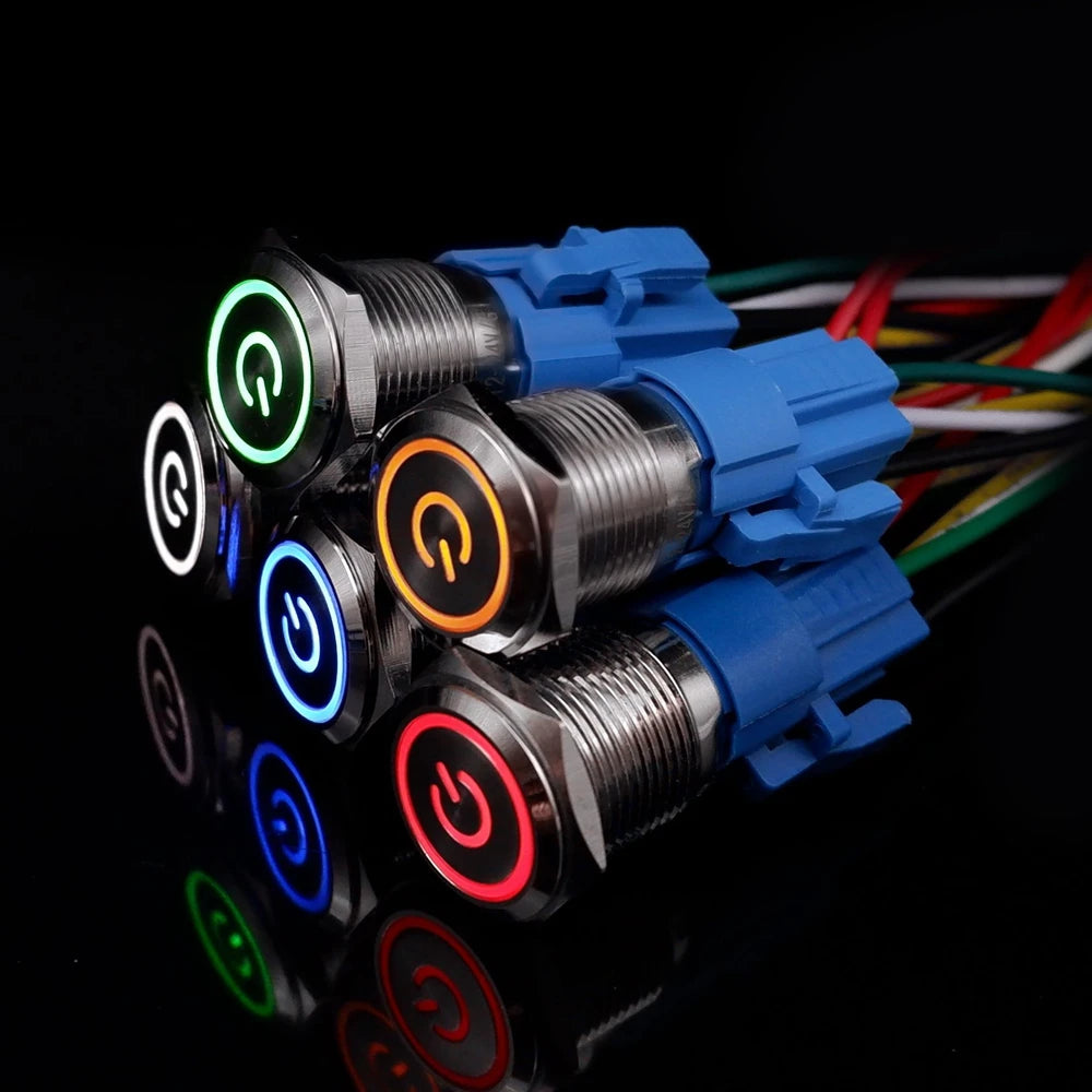 Metal Push Button Switch 12V (5PCS)