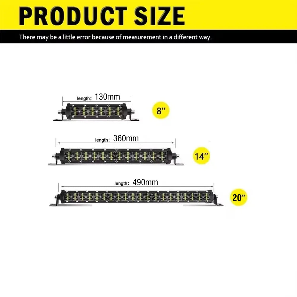 6D LED Light Bar 2-Row 4x4 12V/24V