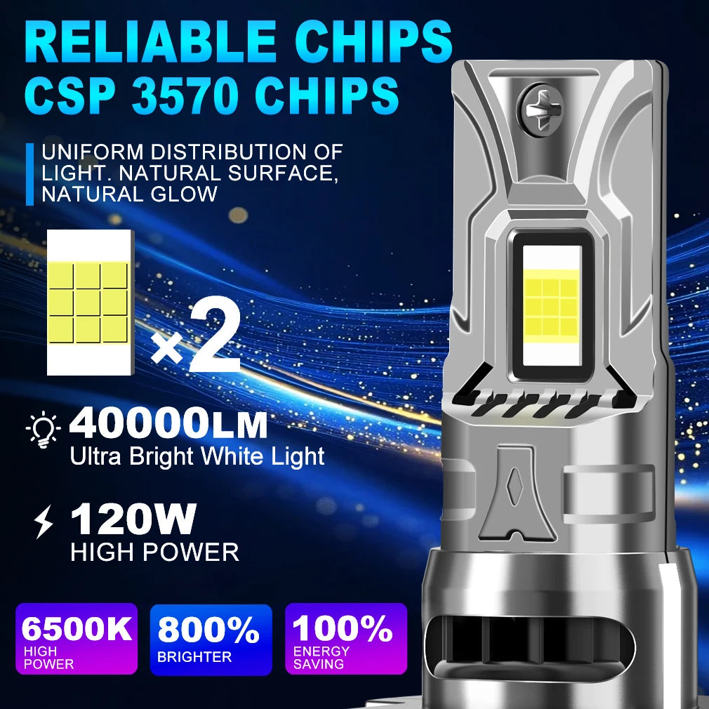 مصباح أمامي LED من XSTORM بقوة 120 واط و 40000 لومن و 6000 كلفن