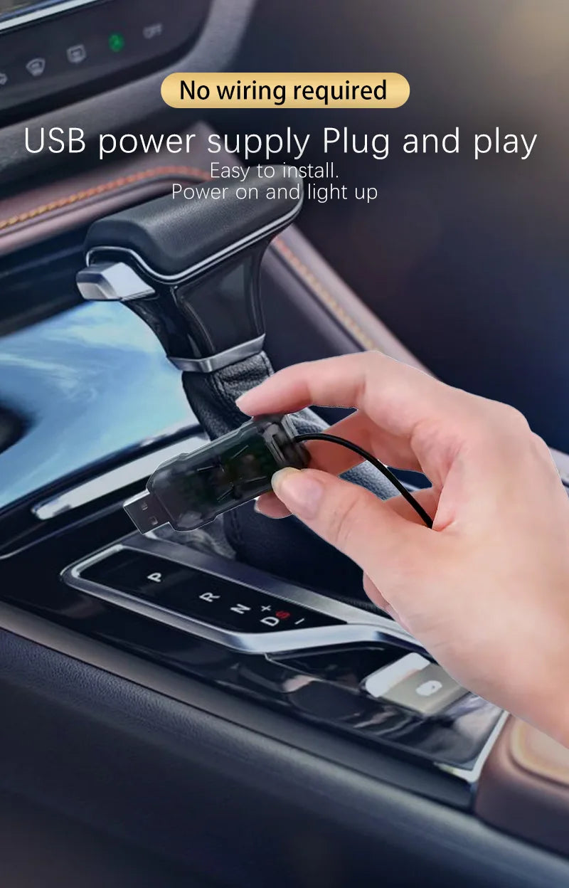 3M Car RGB EL Wire LED USB Light