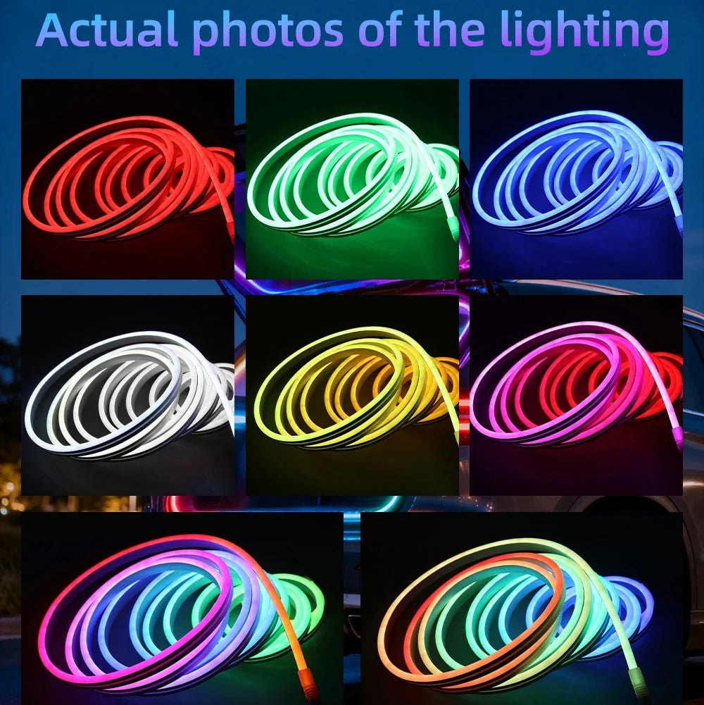 إضاءة LED محيطية لصندوق السيارة بتقنية RGB والتحكم عبر التطبيق