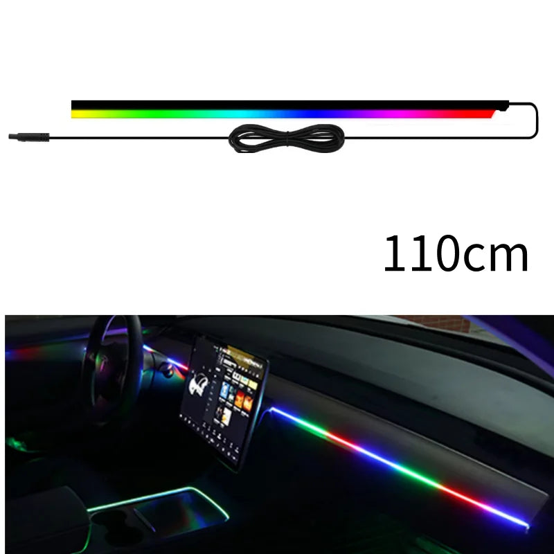 شريط إضاءة محيطي لسقف السيارة بطول 110 سم RGB