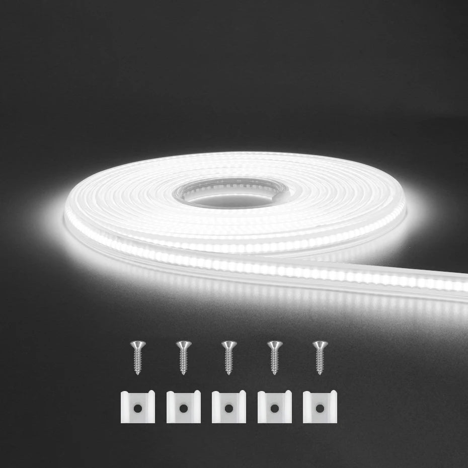 شريط إضاءة LED من نوع COB بجهد 220 فولت ومقاومة للماء IP65