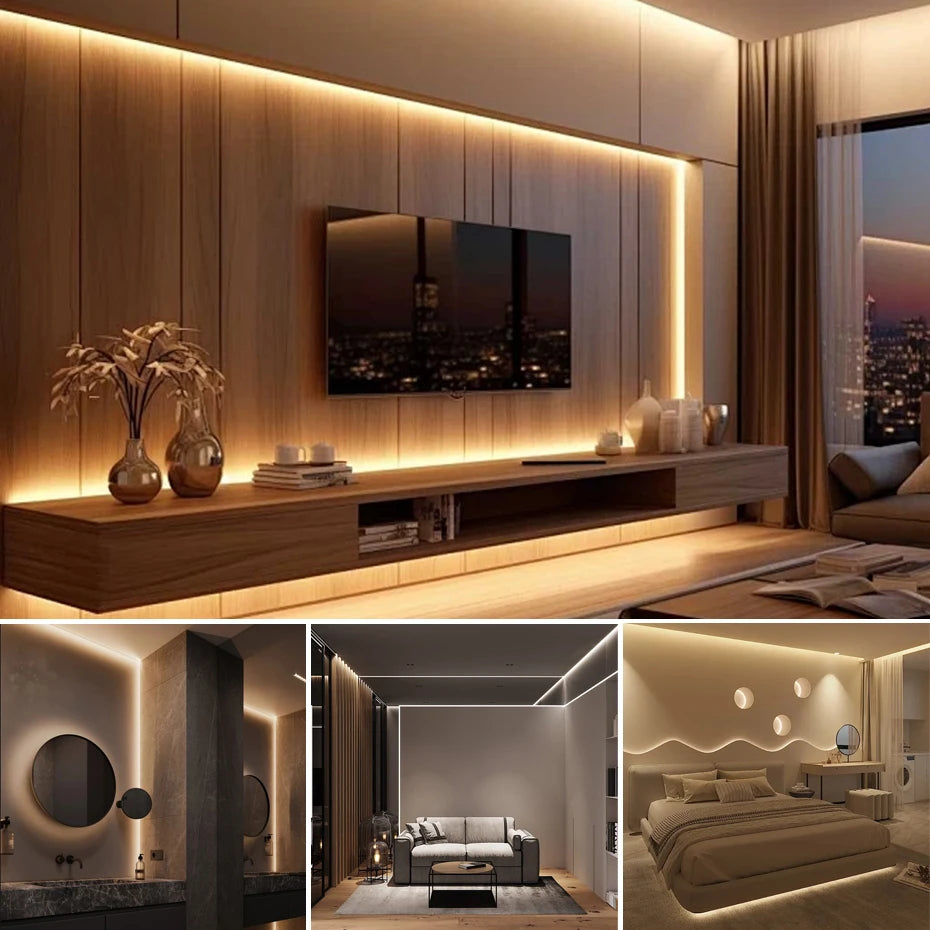 شريط إضاءة LED من نوع COB بجهد 220 فولت ومقاومة للماء IP65