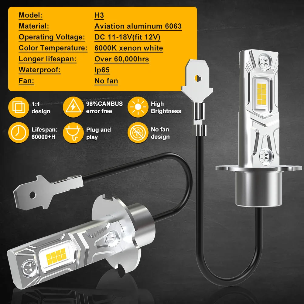 H3 LED Fog Light 6000K (2PCS)