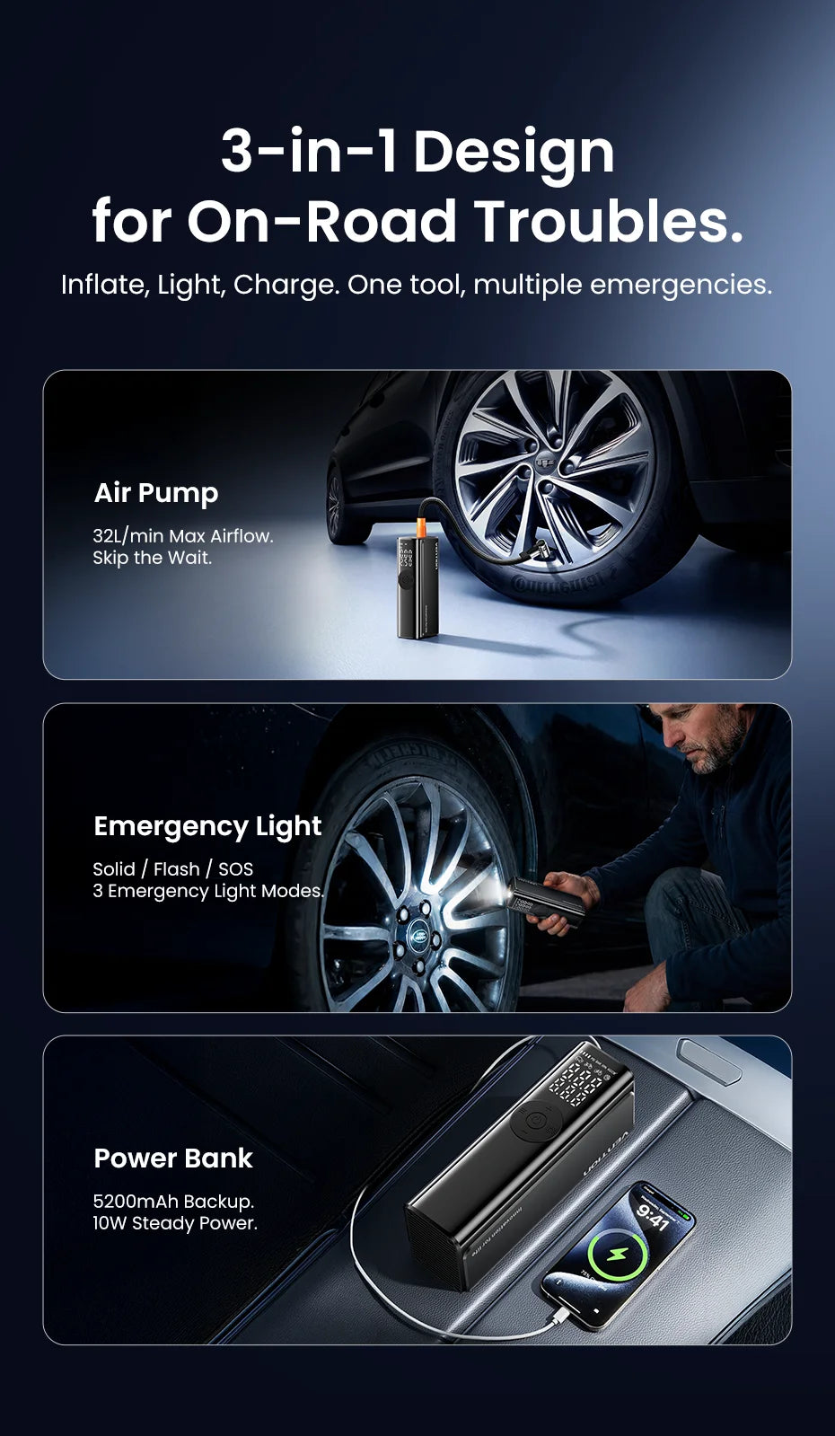 Wireless Tire Inflator 5200mAh