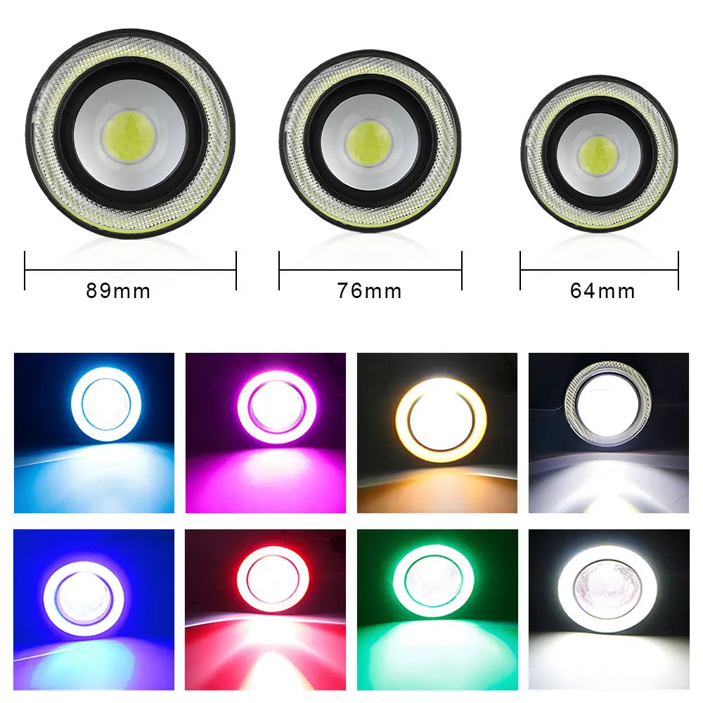 30W LED DRL Fog Light Angel Eye 12V