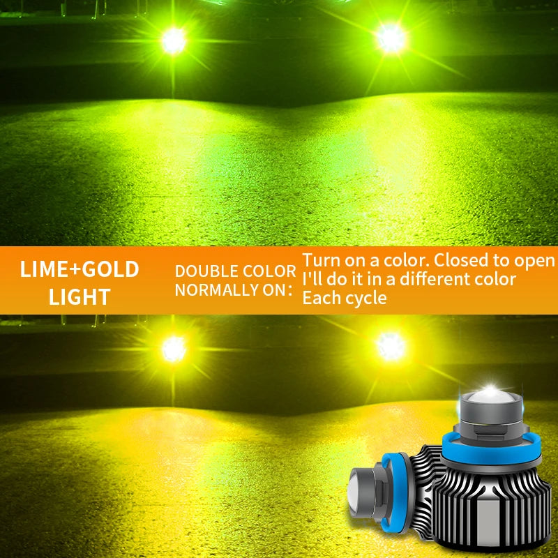 لمبة ضباب ليزر LED ثنائية اللون H11