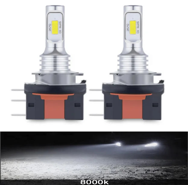 H15/H11B مصباح أمامي LED 30000 لومن (قطعتان)