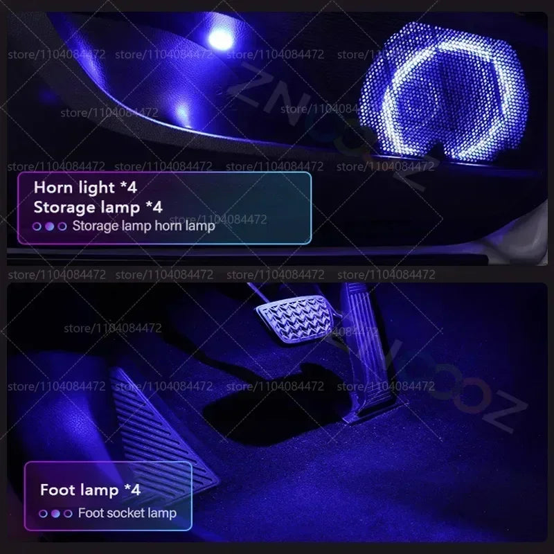 مجموعة إضاءة داخلية للسيارة (RGB)