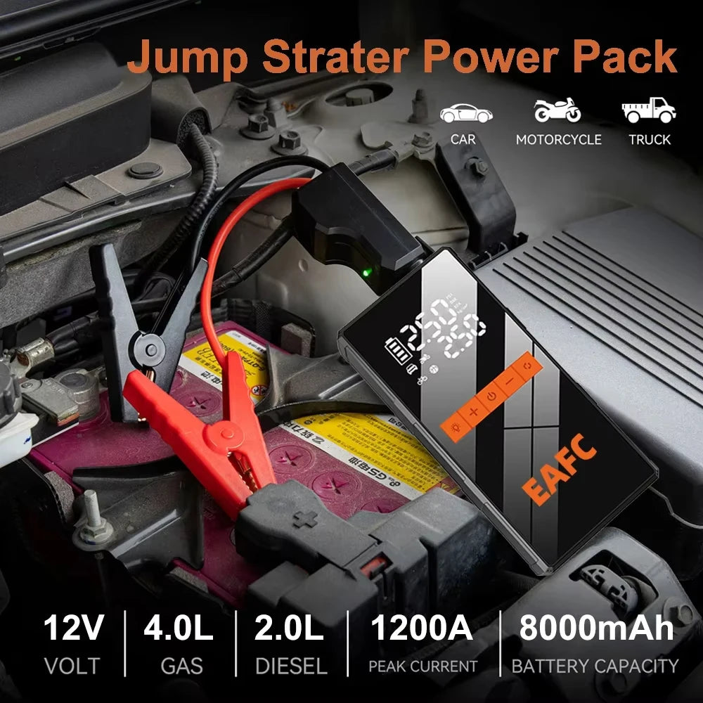 4-in-1 Car Jump Starter & Air Compressor
