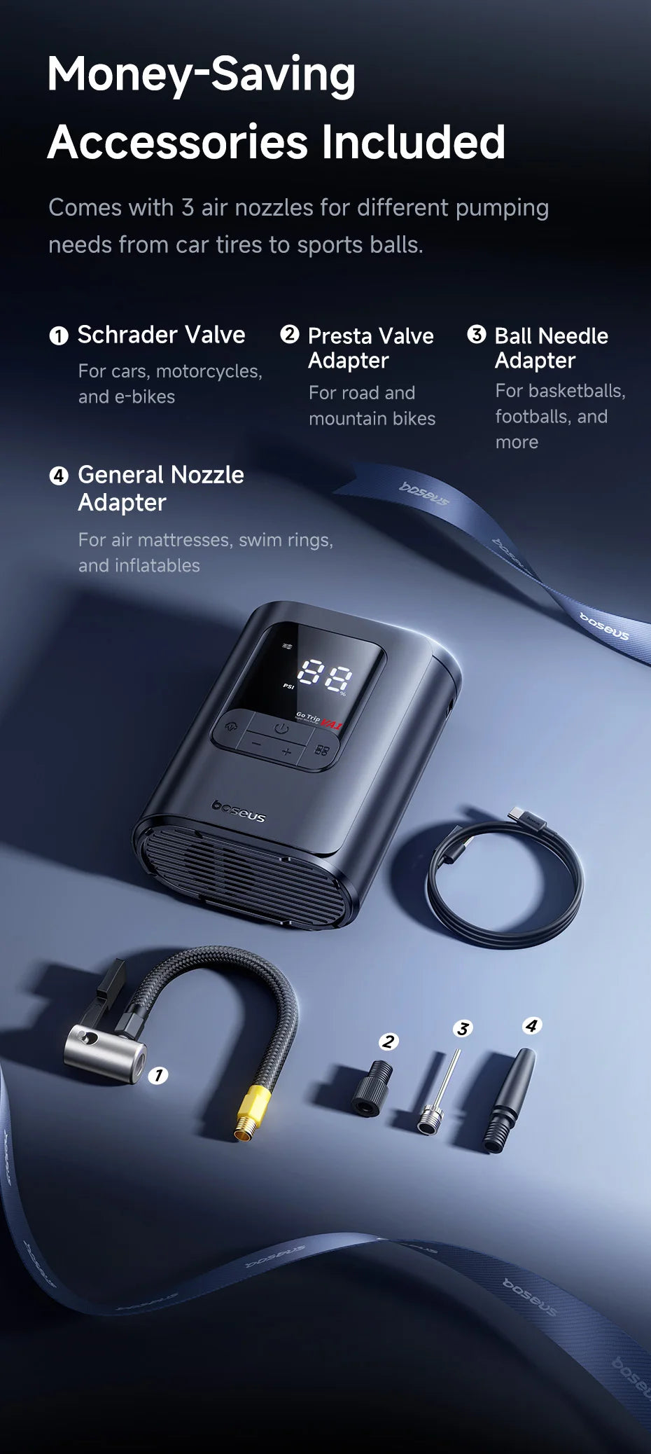 منفاخ إطارات لاسلكي من Baseus