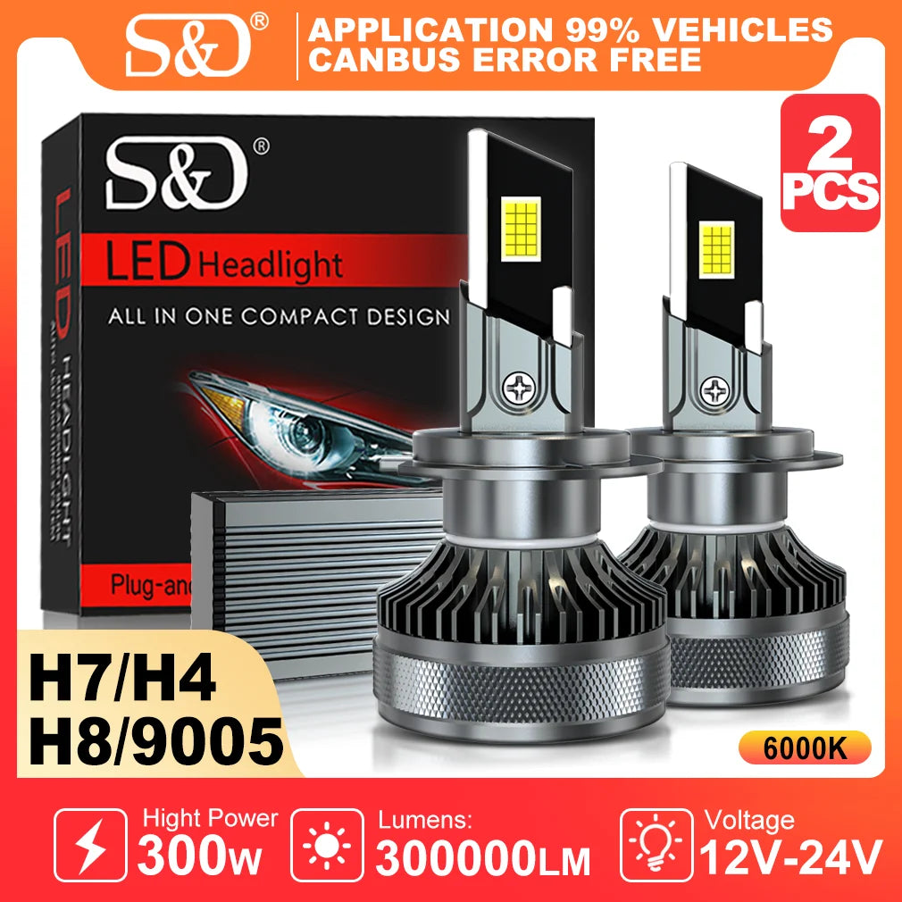 كشاف أمامي S&D LED بقوة 300 واط و 300000 لومن بتقنية Canbus