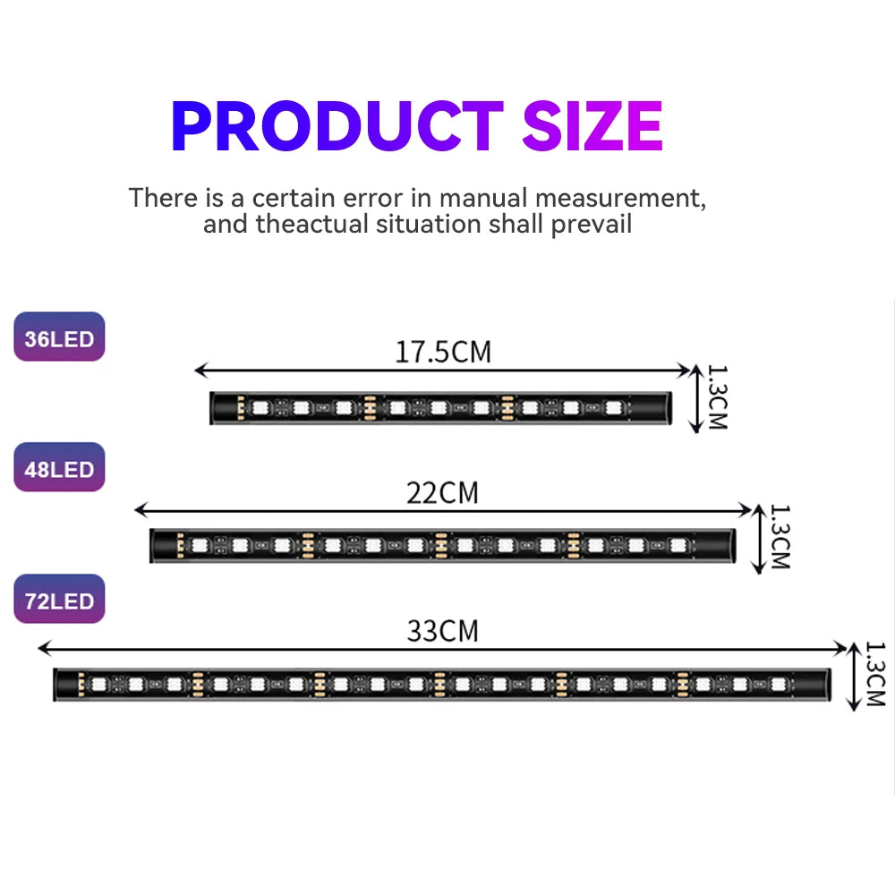 ضوء LED موسيقي RGB للسيارة داخلي بمنفذ USB وجهاز تحكم عن بعد