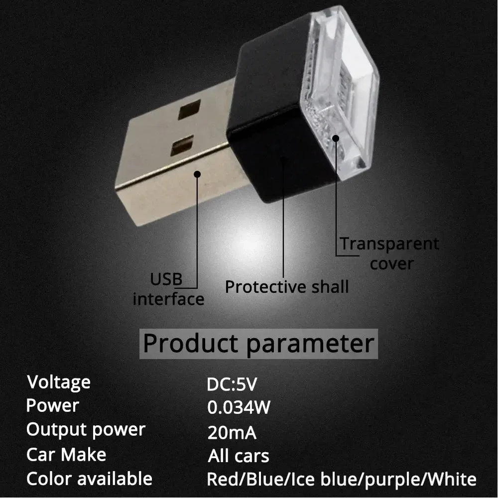إضاءة LED محيطية صغيرة بمنفذ USB (قطعتان/10 قطع)
