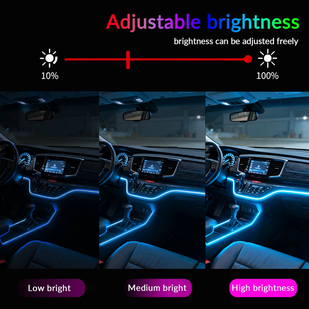 إضاءة داخلية للسيارة 18 في 1 بخاصية التحكم عبر التطبيق RGB