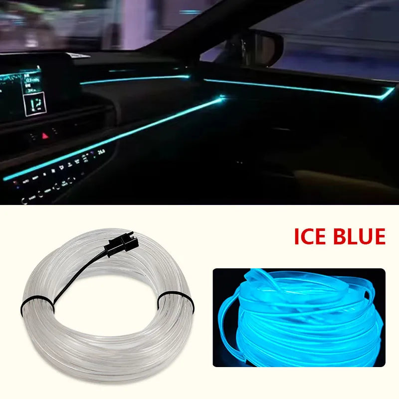 شريط إضاءة LED نيون داخلي للسيارة بطول 1 م/3 م/5 م