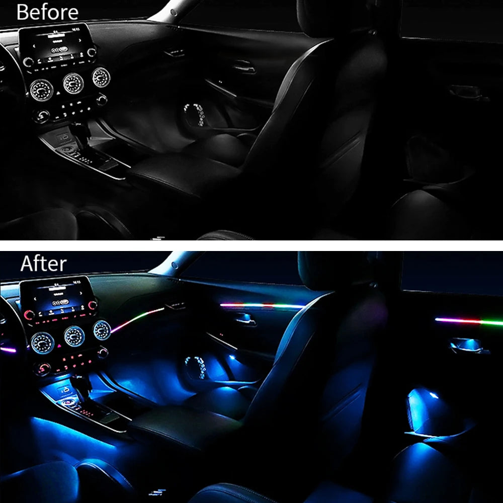 إضاءة داخلية للسيارة 18 في 1 بخاصية التحكم عبر التطبيق RGB