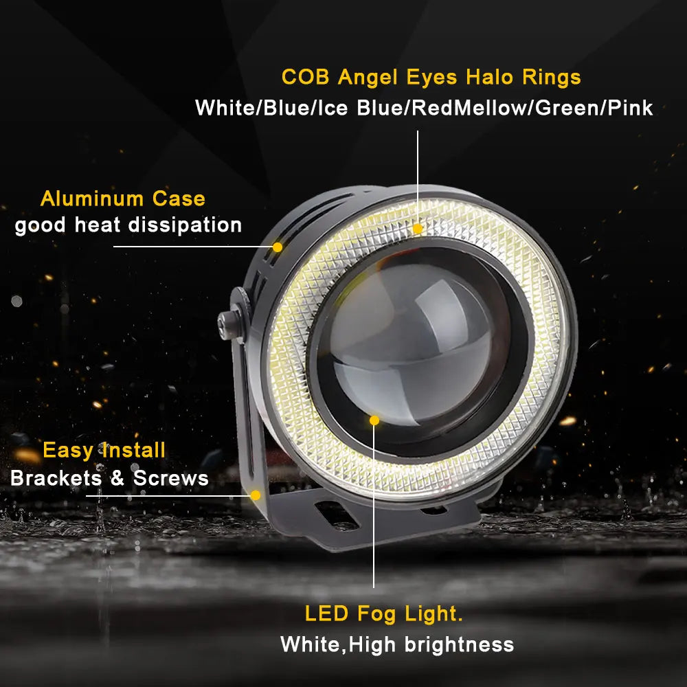 30W LED DRL Fog Light Angel Eye 12V