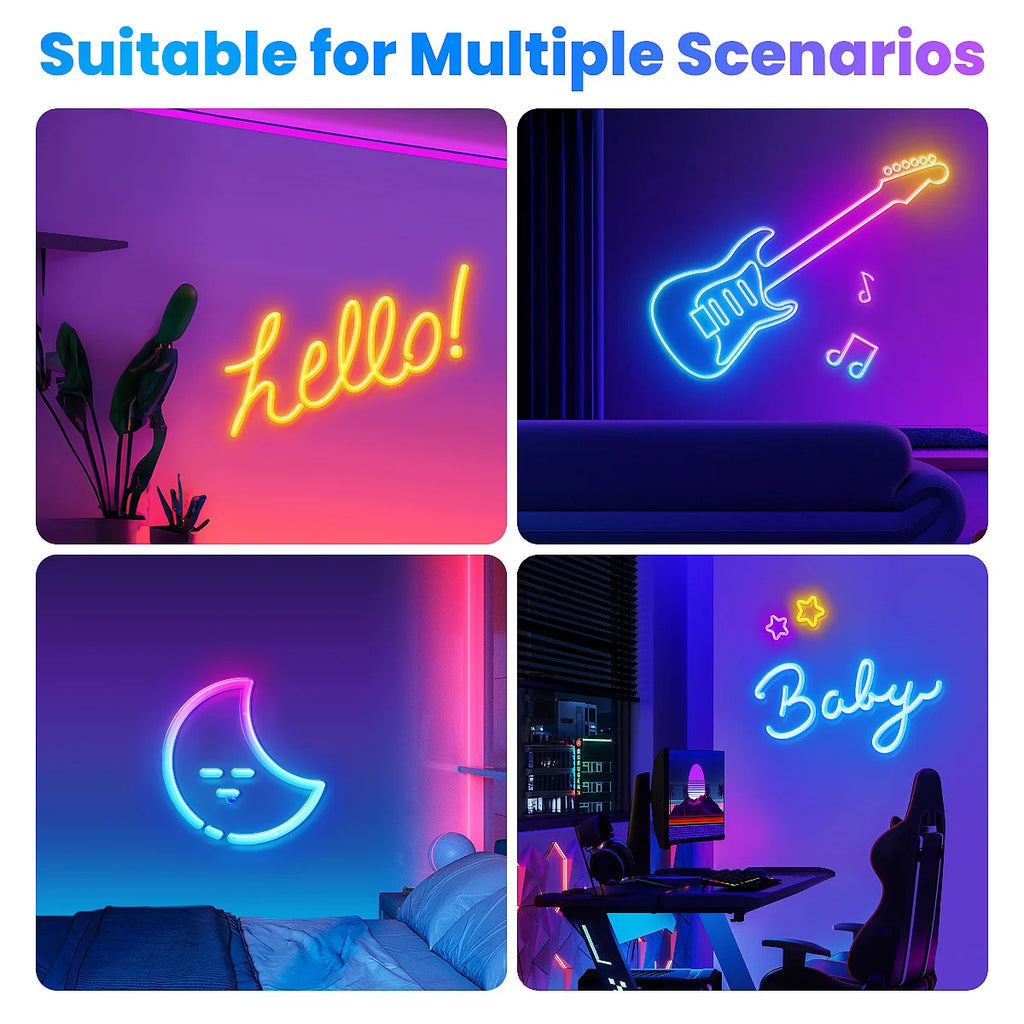 مصباح حبل نيون RGB LED للتحكم عن بعد بالتطبيق