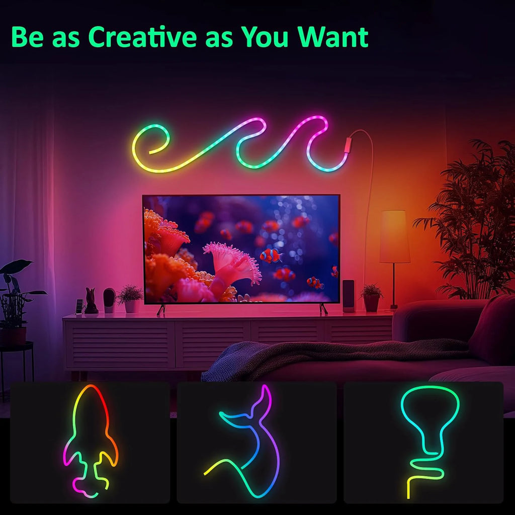 مصباح حبل نيون RGB LED للتحكم عن بعد بالتطبيق