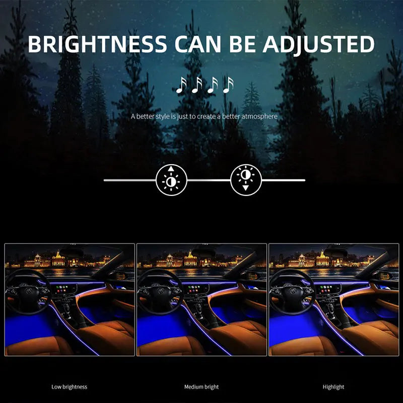 مجموعة إضاءة داخلية للسيارة 22 في 1 RGB