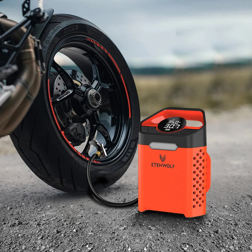 مضخة نفخ الإطارات ETENWOLF V3 بقوة 7800 مللي أمبير في الساعة