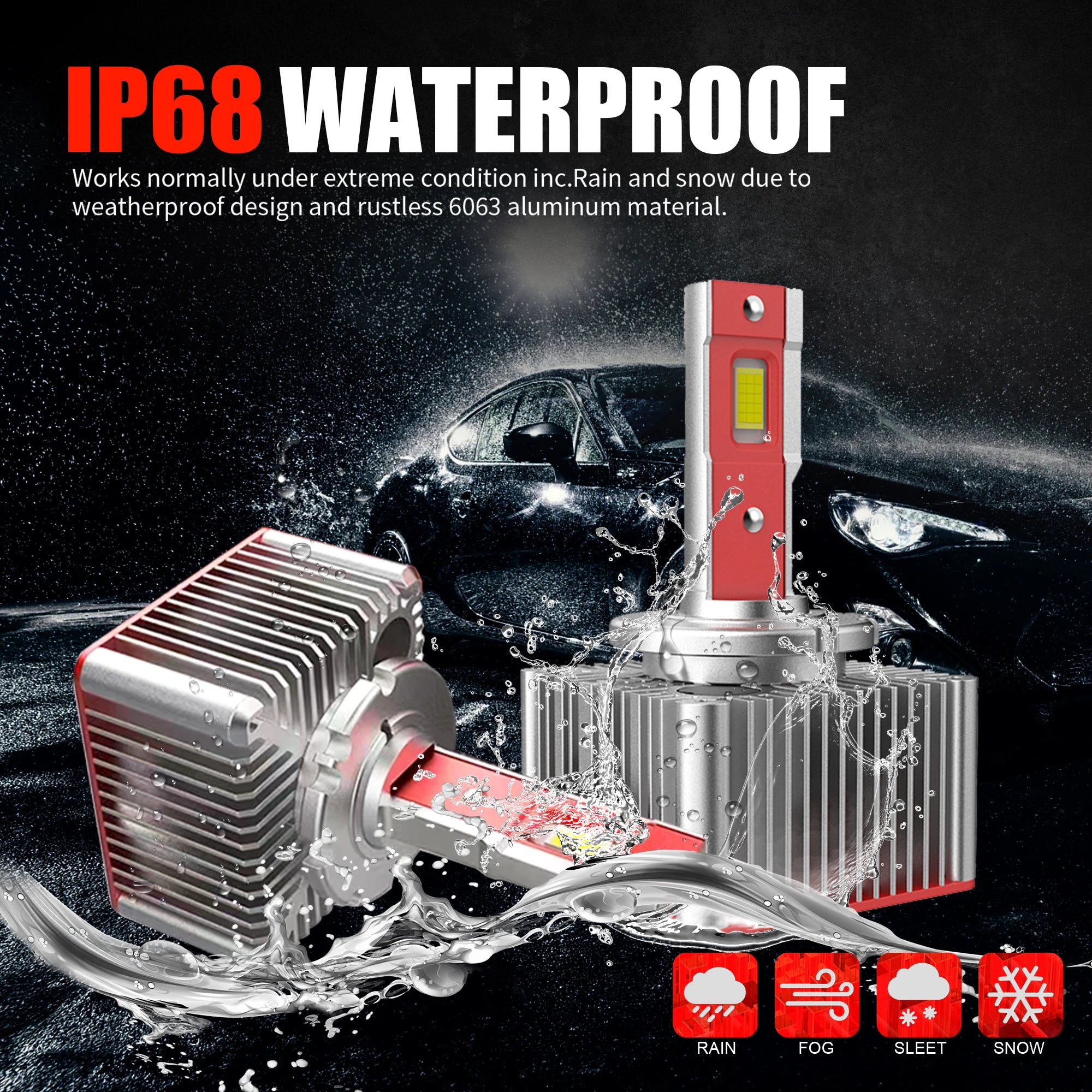 D1S–D8S LED Headlight 70W Canbus 6000K (2PCS)