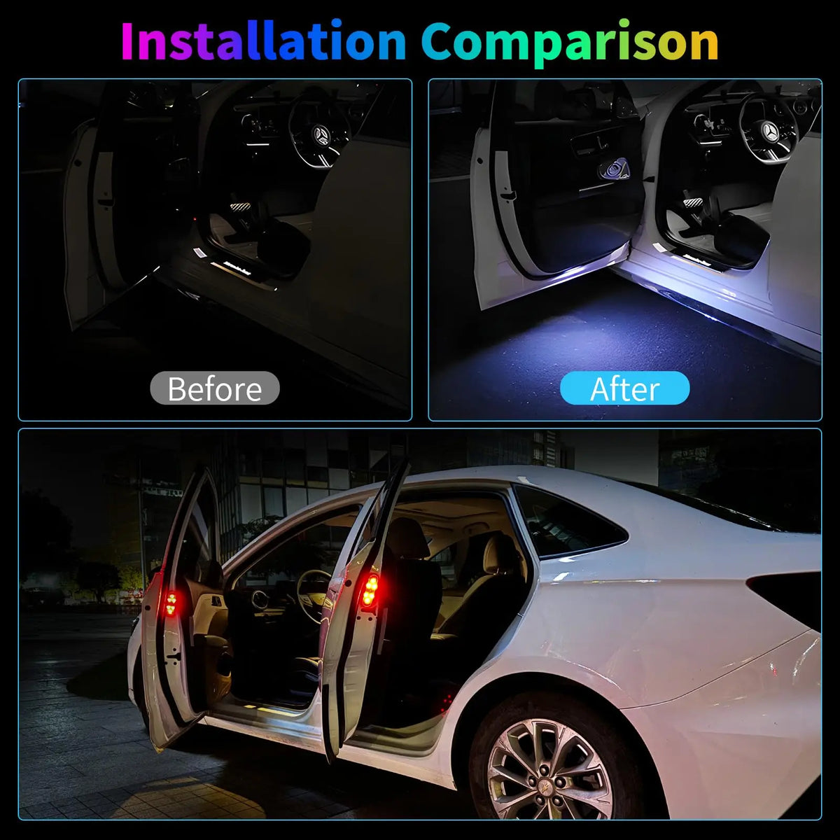 Car Door LED Warning Welcome Light USB
