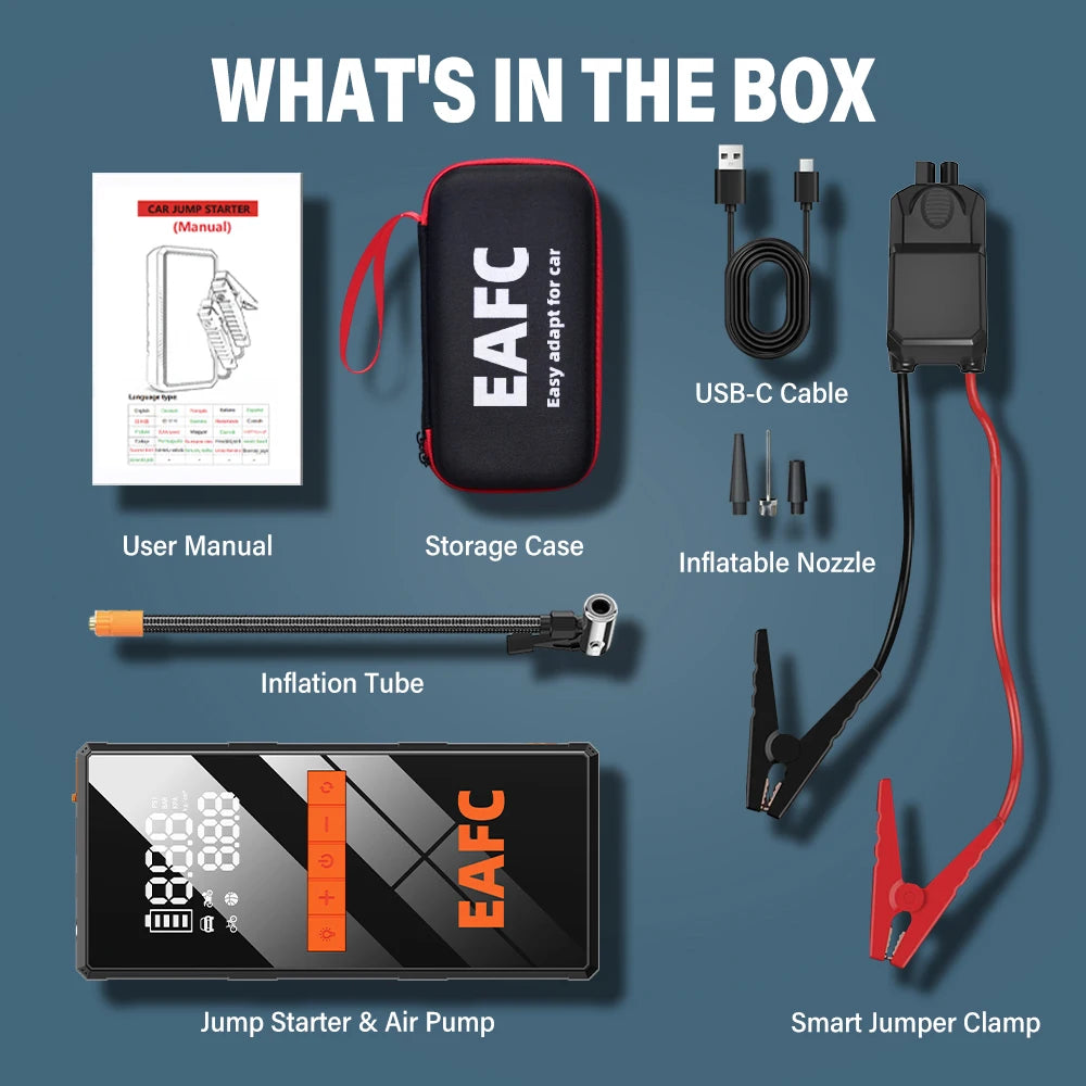 4-in-1 Car Jump Starter & Air Compressor