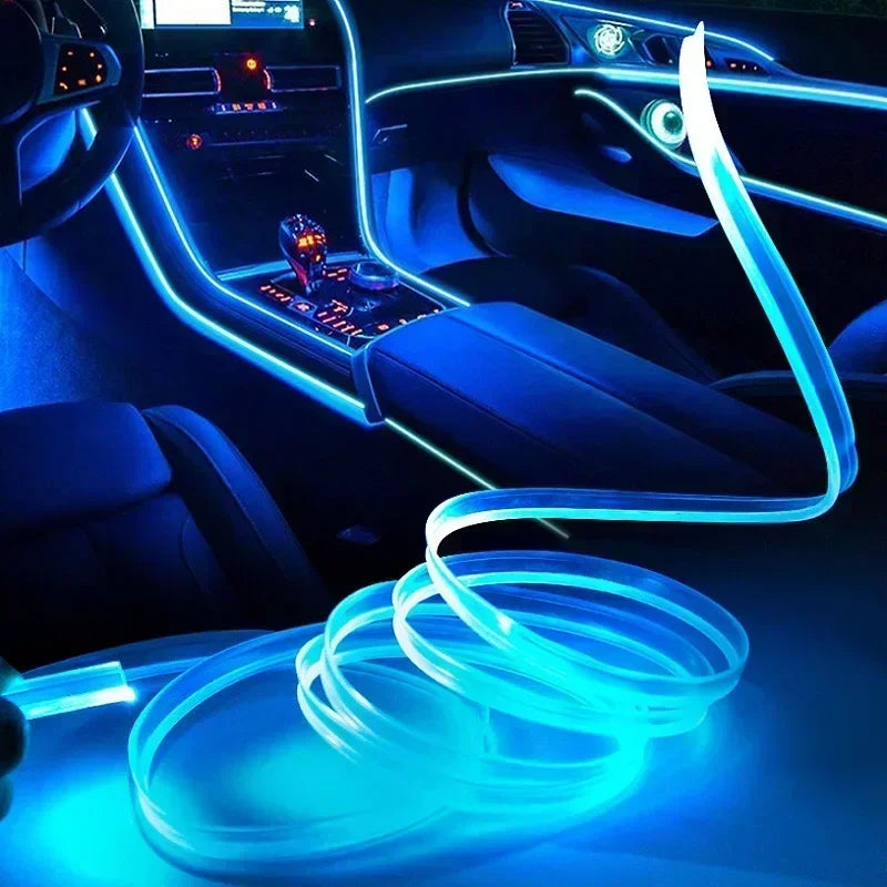شريط إضاءة نيون LED داخلي للسيارة USB بطول 1 م/3 م/5 م
