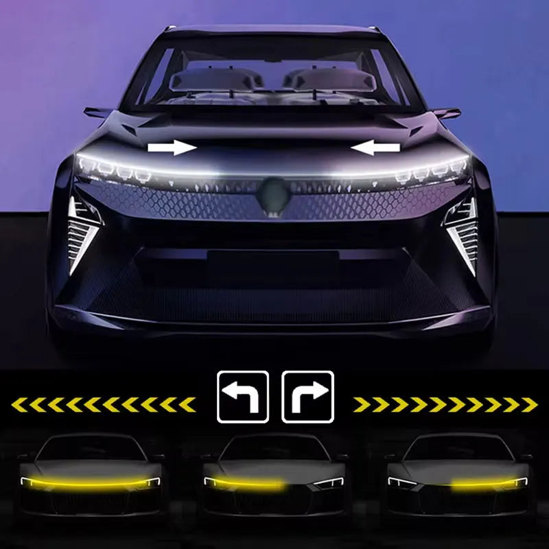 شريط إضاءة LED للنهار 12 فولت بإشارة انعطاف متدفقة