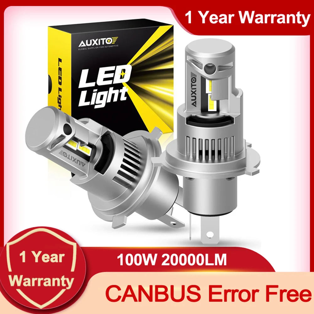 مصباح أمامي LED من AUXITO بقوة 20000 لومن و100 واط مع ناقل CANbus