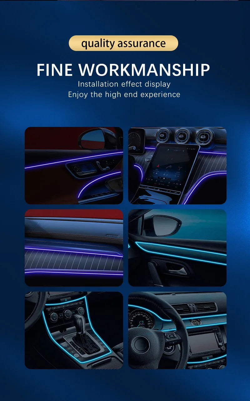 3M Car RGB EL Wire LED USB Light