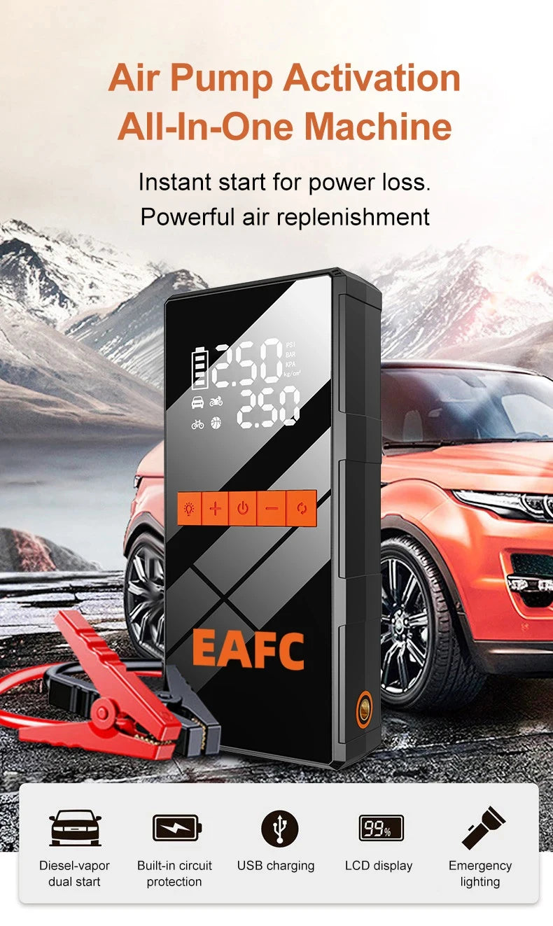 4-in-1 Car Jump Starter & Air Compressor