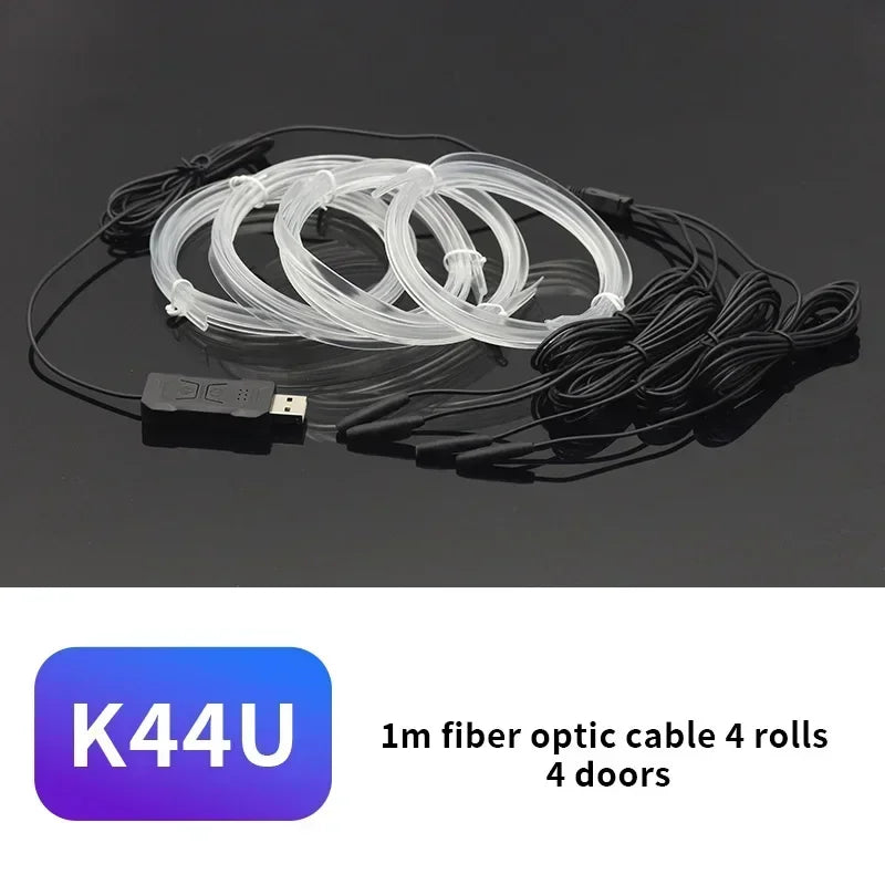 شريط إضاءة نيون LED داخلي للسيارة USB بطول 1 م/3 م/5 م