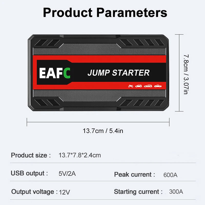 Portable 2000A Jump Starter 12V