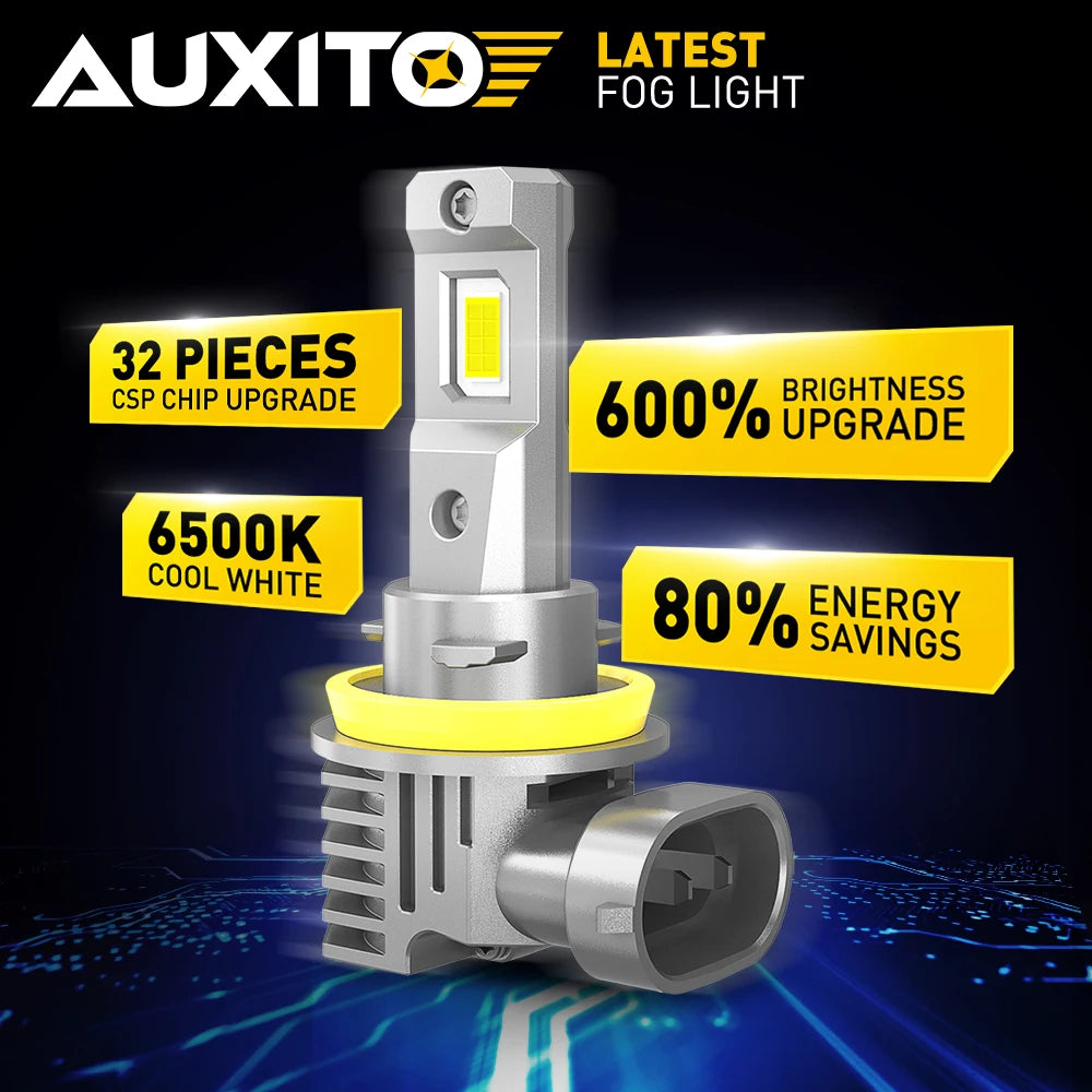 مصباح أمامي LED من AUXITO طراز M6 H11 بتقنية Canbus