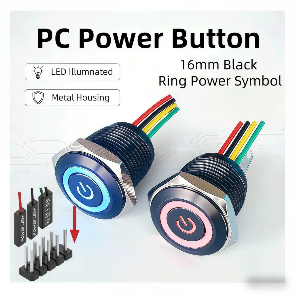 LED Push Button Switch 12/16/19/22mm